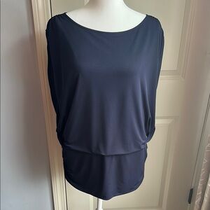 Chico's Blue Asymmetrical Sleeveless Blouse